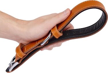 Нашийник для собак з м'якої шкіри, міцний та довговічний. Підходить для собак маленьких, середніх та великих порід. Розмір: 28-36 см (Гірчичний)