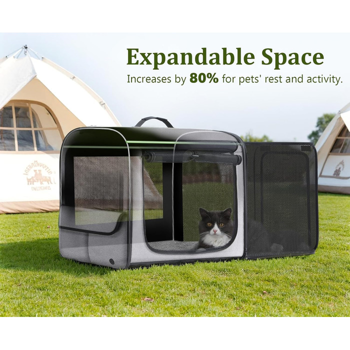 Транспортна переноска для собак Pecute: стабільна, складана, дихаюча, з ролетним віконцем (61x52x45 см)