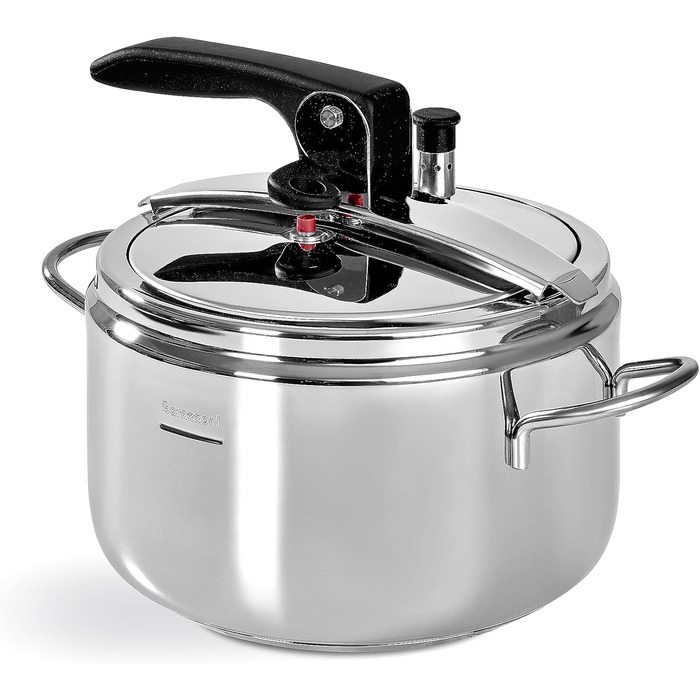 Barazzoni Pressure Cooker, Model, ø22cm, 5lt Capacity, Quick Cooker Model Basic, Ø 22 cm, 5 l Capacity, Induction, Made in Italy, Stainless Steel, Silver Single