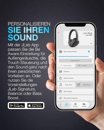 Бездротові накладні навушники JLab JBuds LUX ANC з активним шумозаглушенням, Bluetooth, Graphite