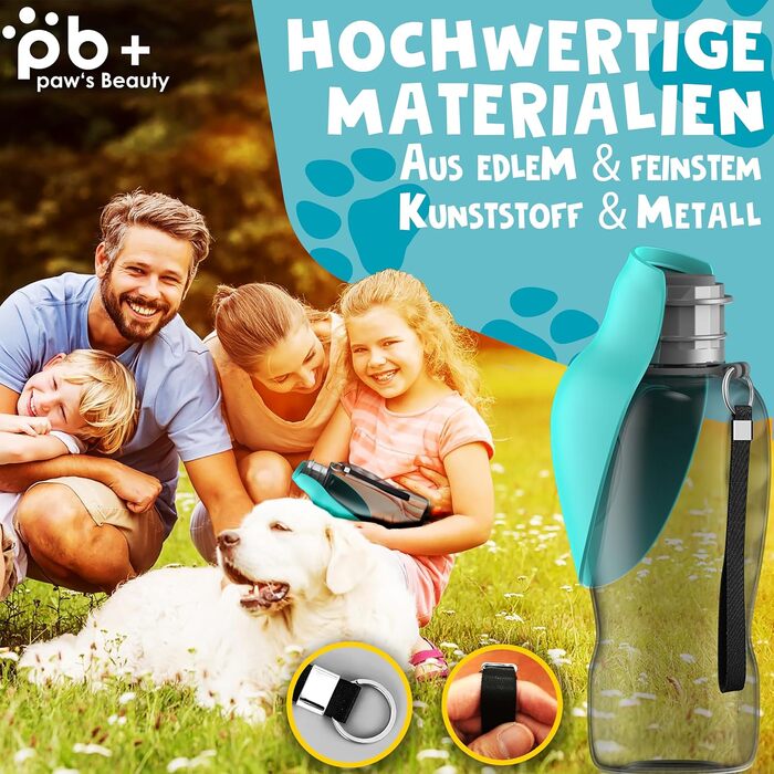 Набір з 2 шт. туристичних собак-пляшок 800 мл з щіткою для зубів | Пляшка для собак преміум-якість, 800 мл, не протікає | Турецька якість