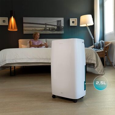 Зволожувач повітря Cecotec BigDry Series 2000: 750 мл/день, об'єм резервуару 0.6-2 л, 2 швидкості, 2 режими, площа до 25 м², функція очищення. Білий