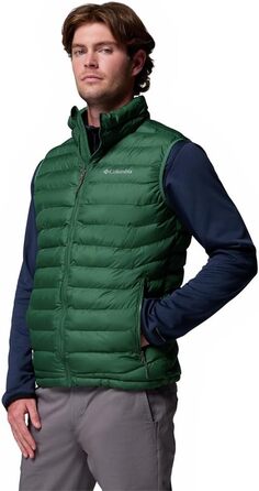 Чоловічий утеплений жилет Columbia Powder Lite II Vest, стібаний, колір Rain Forest