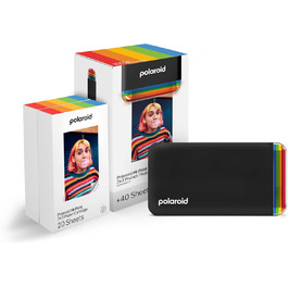 Polaroid Hi-Print 2-ге покоління: Bluetooth фотодрук, кишеньковий принтер 2x3, чорний (з фільм-пакетом)