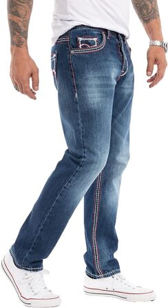 Чоловічі джинси Rock Creek RC-2056, темно-сині, вінтаж, щільні шви, розмір 42W/36L