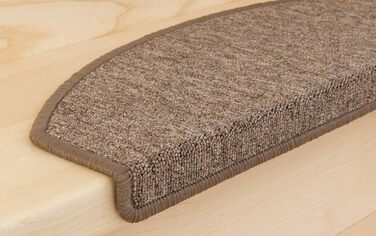 Kettelservice-Metzker Stair Treads/Stair Mats Ariston 15-Piece Value Set, Light Brown, 15 Pieces, Light Brown, Half-Round