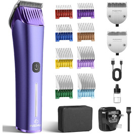 Професійна машинка для стрижки собак з запасним лезом, 5-в-1, фіолетовий колір
