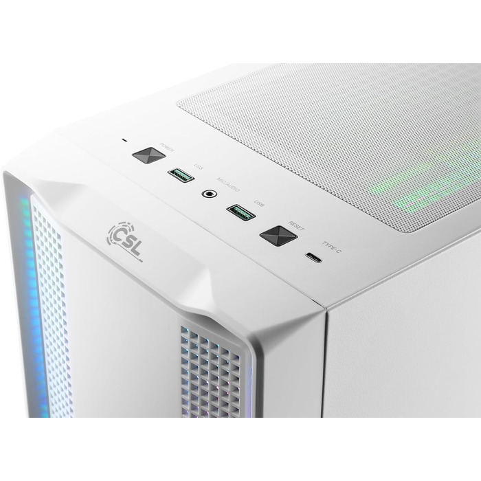 Корпус для ігрового ПК VITRUM PRO - Midi Tower, білий, RGB підсвічування, скло, вентилятори, ATX/mATX/Mini-ITX