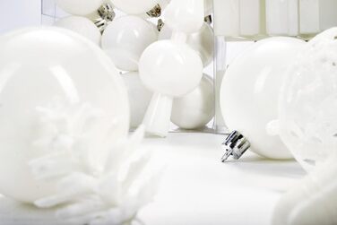 Набір прикрас для ялинки BRUBAKER 101 шт. з верхівкою, кремово-білий, для ялинки