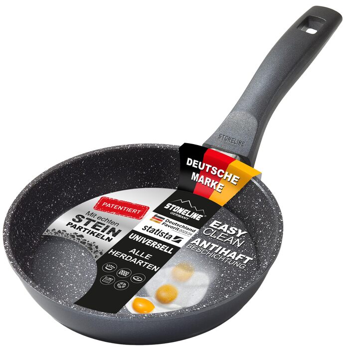 Сковорода STONELINE 16 см з антипригарним покриттям (камінь), для індукції, алюмінієва, сіра