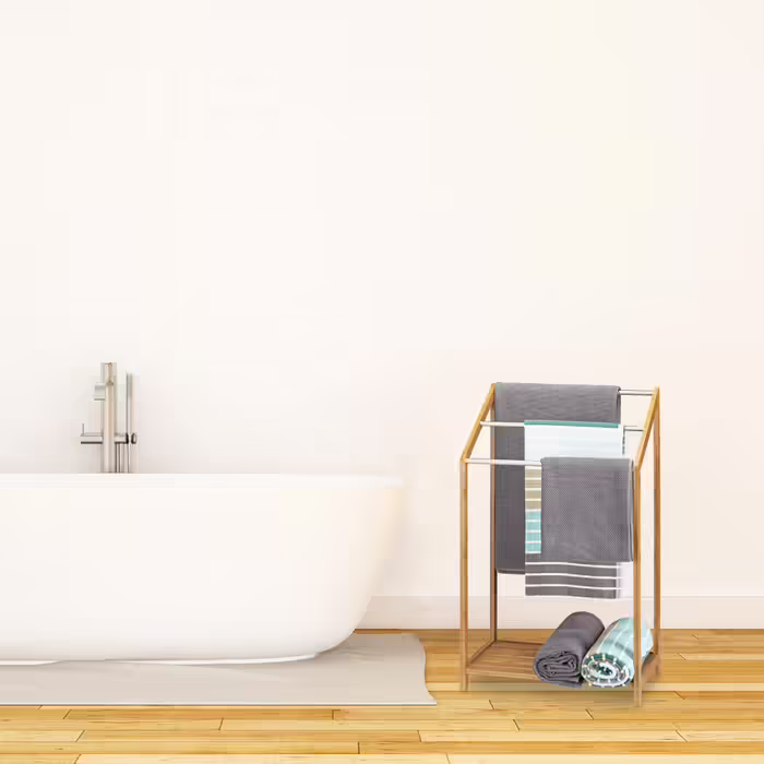 Relaxdays Bamboo Towel Rack 3-Tier