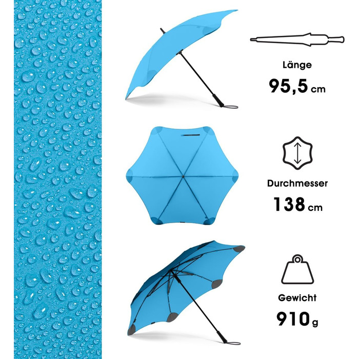 BLUNT Executive Stock Umbrella Blue | Large & Stormproof for 2 People – 138 cm Ø | Innovative & Patented Design – Wind Tunnel Tested