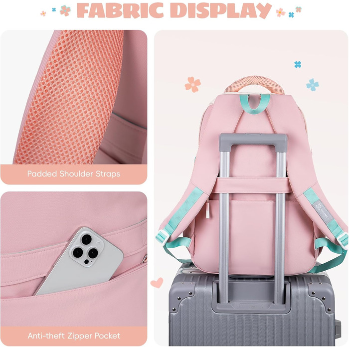 Шкільний рюкзак для дівчинки-підлітка 2025, рюкзак для школи/гімназії, водонепроникний, для ноутбука 15.6