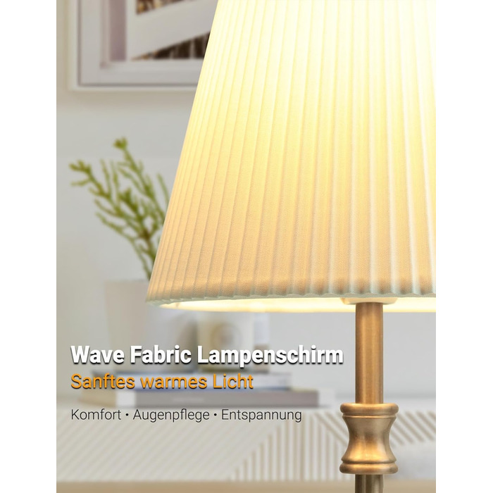 Торшер на тумбочку з сенсорним керуванням, регульована яскравість, 31.5 см, ретро стиль, для вітальні, спальні, нічник, подарунок (срібний)