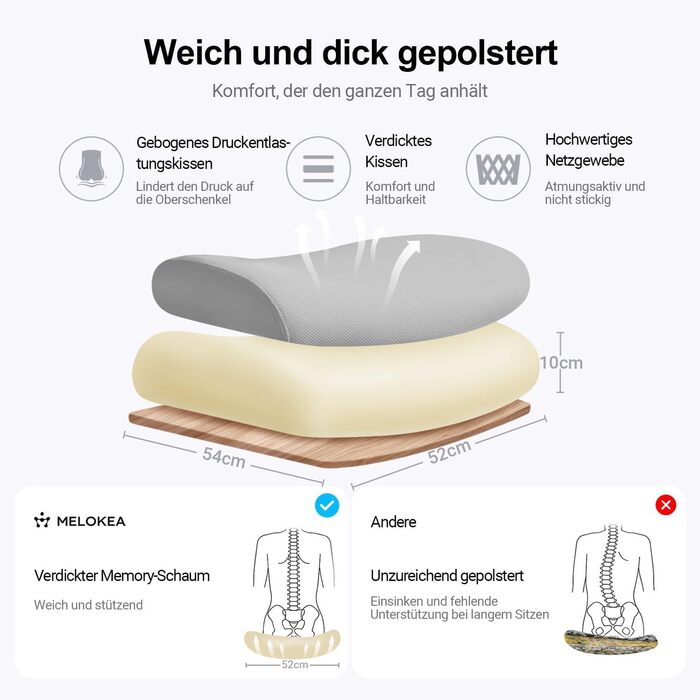 Ергономічне крісло для офісу з регульованою підголовником, сітчасте крісло для столу, відкидні підлокітники, широке сидіння, функція гойдання, комп'ютерне крісло EN 1335, офісне крісло 200 KG, сіре