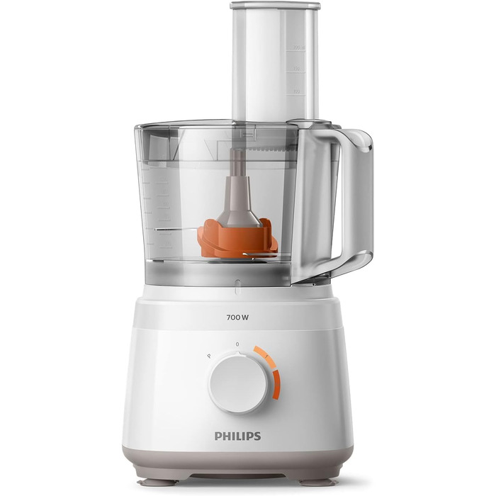 Philips HR7310/00 Kitchen Machine Daily Collection (700 W, 16 Functions, 2L Capacity, 2-in-1 Slicing Disc) white 700 Watt, 16 Functions