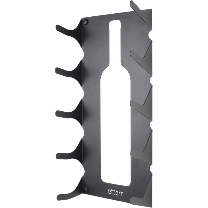 Steel wine rack for all types of wines, with wall mount and decorative trim. (2 x Black)