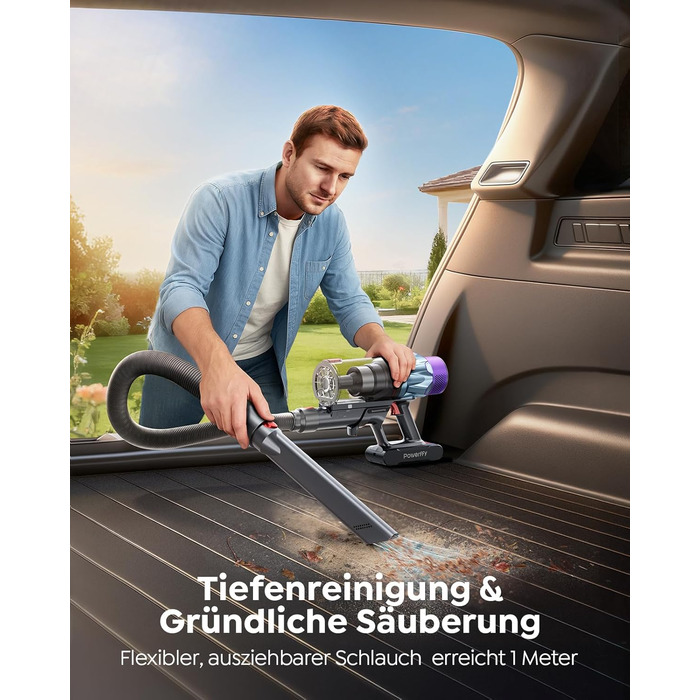 Бездротовий акумуляторний пилосос 600W з ароматерапією та станцією зарядки, 1.5L контейнер, для дому, авто, видалення шерсті тварин, твердих поверхонь, килимів
