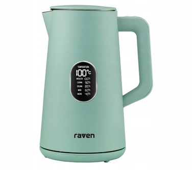 Електричний чайник Raven EC024M, 1800 Вт, 1.5 л, з регулюванням температури, зелений