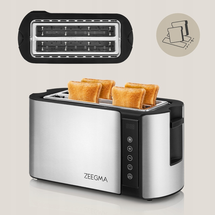 Тостер Zeegma Tostee Chef, сріблястий/сірий, 1500 Вт