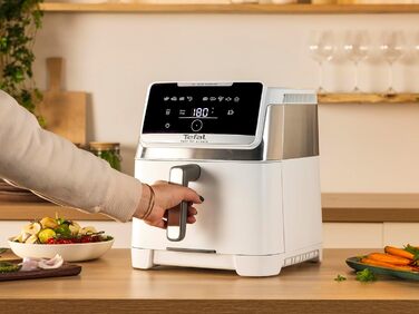 Фритюрниця Tefal Easy Fry Silence 7л, біла - аерофритюрниця з тихим режимом, 10 програм, до 8 порцій EY8421E0