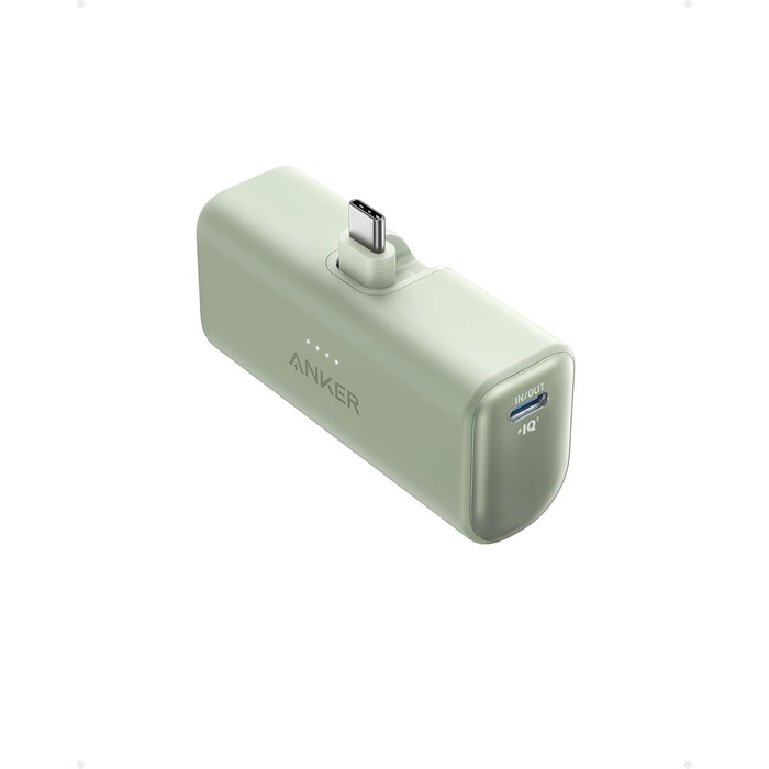 Powerbank Anker Nano 5000mAh 22.5W з USB-C, сумісний з iPhone, Galaxy, Huawei, iPad, AirPods (Білий/Зелений)