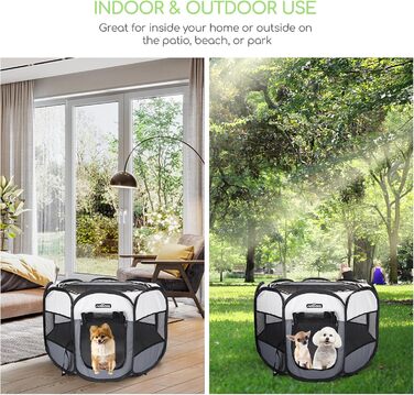 Клітка-забіг для цуценят Nobleza: складана клітка для собак, кроликів, котів, 125x125x58 см