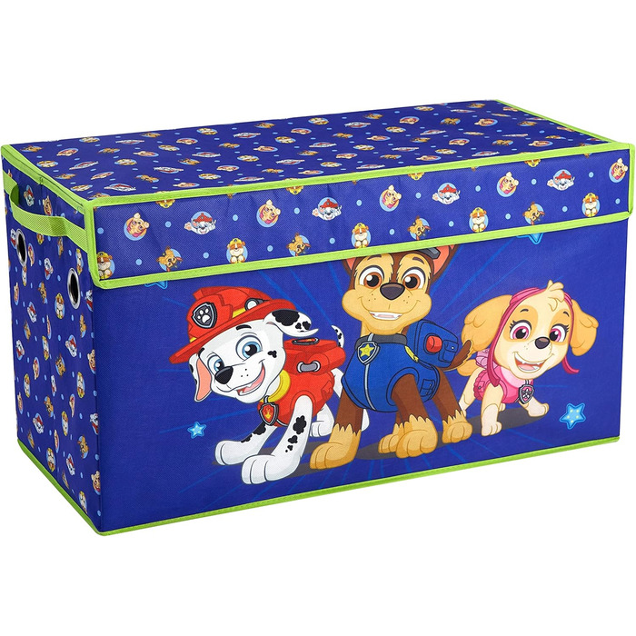 Складана дитяча скриня для іграшок Paw Patrol Chase, Marshall і Skye, міцна з кришкою, Nickelodeon