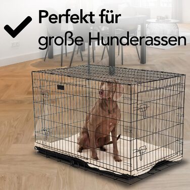 Скам'янка для собак Brixy Hundebank, розмір S, чорна, розкладний, 2 дверцята, 61x43x49 см