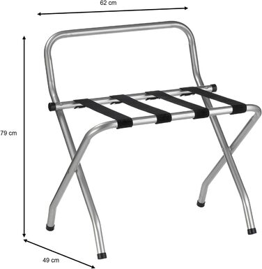 CARO-Furniture Suitcase Stand Suite with Wall Protection, Suitcase Stand, Suitcase Rack, Metal, Black, Folding (Grey)