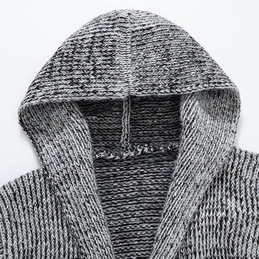 Чоловіча в'язана жилетка кардиган з бавовни, тепла чоловіча толстовка з капюшоном та ґудзиками, чоловічі в'язані жилети, зимові теплі світшоти, однотонні, грубий в'яз, стильний жакет для осені та зими, колір сірий, розмір L