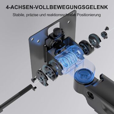 Кріплення для монітора WALI до 49 дюймів, одноплечий, чорний, VESA 75/100 мм, до 15 кг