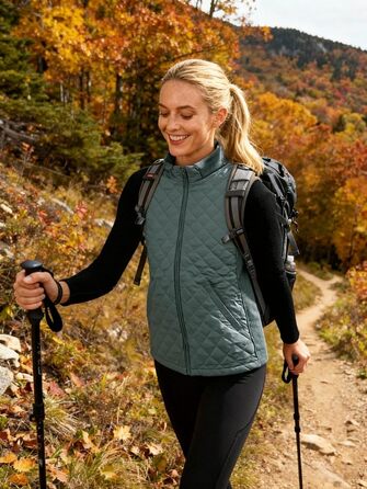 Жіночий жилет Bienzoe без рукавів з капюшоном, стеганий, на блискавці, сірий темний (XL)