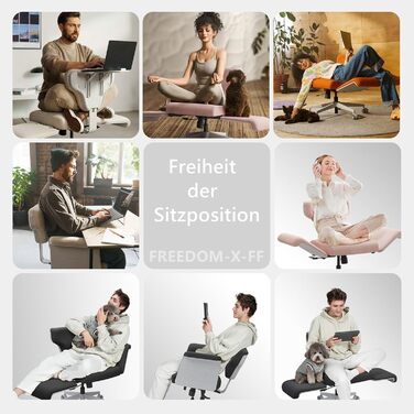 Офісне крісло Newtral FX-FF з регульованою висотою та (за бажанням) підлокітниками, поворотне, з гумовими колесами, для дому та офісу, модель Freedom-X FF (чорний)