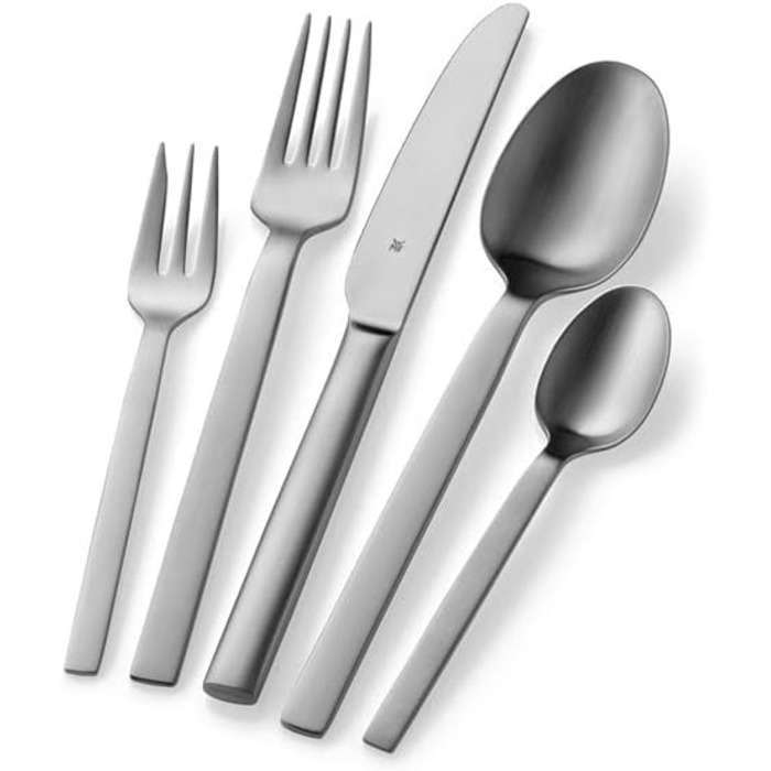 WMF Alteo 12-Person Flatware Set, 60-Piece & Alteo Stainless Steel Flatware Set 6-Person, 30-Piece, Monobloc Knives, Cromargan Stainless Steel Satin Finish, Dishwasher Safe. Alteo Bundle with Stainless Steel Flatware Set, 30-Piece