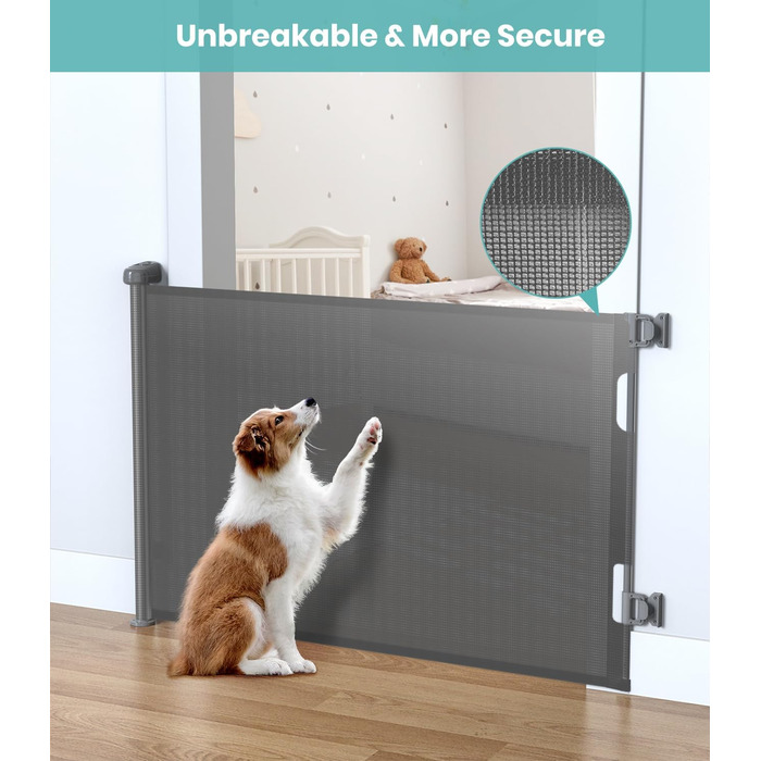 Захист для дитячих воріт Nalezuns, висувний, 0-180 см, сірий, для дітей