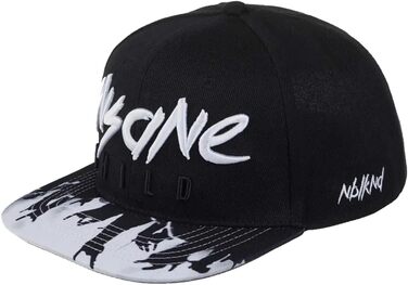 Кепка Snapback Nebelkind Insane Child чорно-біла, універсальний розмір, регульована, унісекс, якісна бейсболка в стилі streetwear