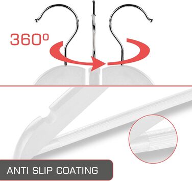 Набір з 20 дерев'яних вішалок для одягу Sjard з кільцем з кедру, захист від молі, з перекладиною для штанів, сертифікат FSC®