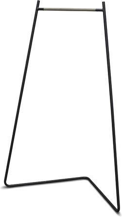 Iris Ohyama Stylish Clothes Rack, Ladder, Includes Hooks, Robust Frame, Non-Slip, For Bedroom, Studio, Closet, Space-Saving, Clothes Drying Rack, Easy Assembly, PI-O150 (Black, Folding)