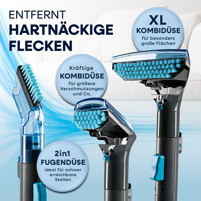 CLEANmaxx Професійний пилосос для килимів та м'яких меблів Pro Power | Видалення плям та EASYmaxx засіб для килимів | Мокрий пилосос для диванів, авто, килимів, м'яких меблів | Плямавидальник блакитний з шампунем Pro Power 600W