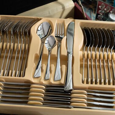 Karl Hausmann 72-Piece Stainless Steel Cutlery Set for 12 People - Dishwasher Safe Silverware Set with Case