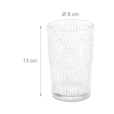 Relaxdays Vintage Drinking Glasses, Set of 4, 13.5 oz