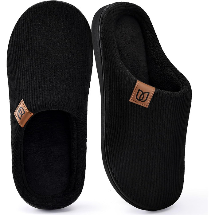 Тапочки чоловічі WateLves з корду та піною Memory Foam, антиковзкі, теплі, зручні, смугасті, чорні, 42/43 EU