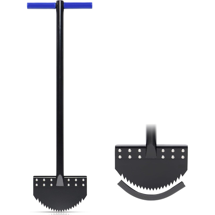 CKLT One-Piece Edge Trimmer 100cm with Spring Steel Blade Manual Lawn Edger Manganese Steel Rustproof Half-Moon Garden Tool with Rubber Grip for Landscape Maintenance