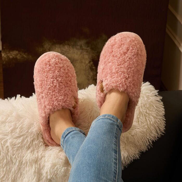 Жіночі зимові капці Hausschuhe з ефектом пам'яті (Memory Foam), м'які та теплі, рожеві, розмір 38.5/40 EU