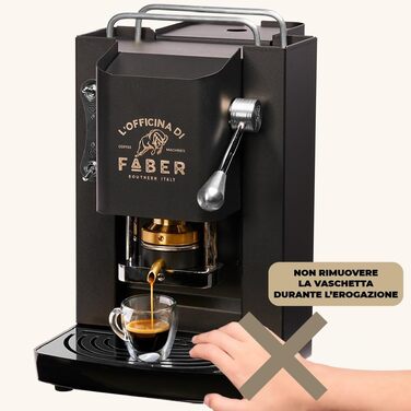 Кавова машина FABER Pro Deluxe для ESE-подушечок 44 мм, хром, латунний прес, матова чорна