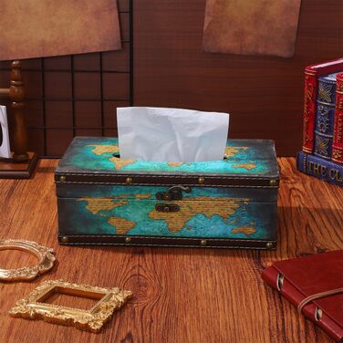 Стильна коробка для серветок у вінтажному стилі, тканинна, для дому, офісу