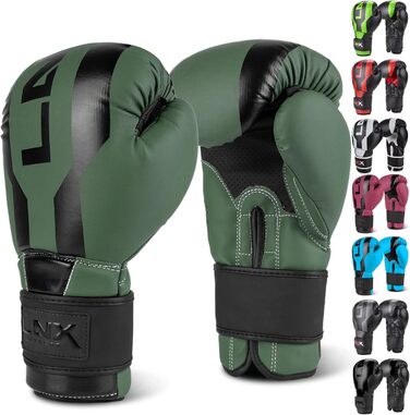 Боксерські рукавички LNX Stealth - чоловічі/жіночі, 8-16 Oz - для кікбоксингу, боксу, муай-тай, ММА, спарингу, тренувань. Колір: Хакі (302), вага: 10 Oz