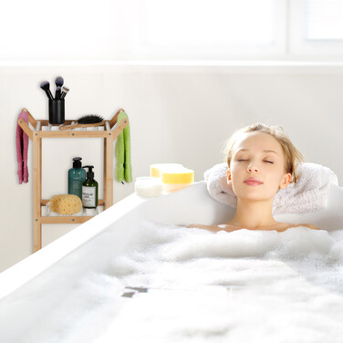 Relaxdays Bathroom Shelf with Towel Holder