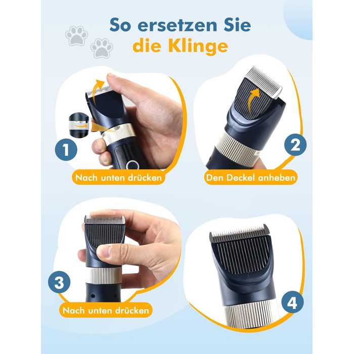 Професійна машинка для стрижки собак та котів Leise, набір, IPX7, для довгої шерсті, електрична